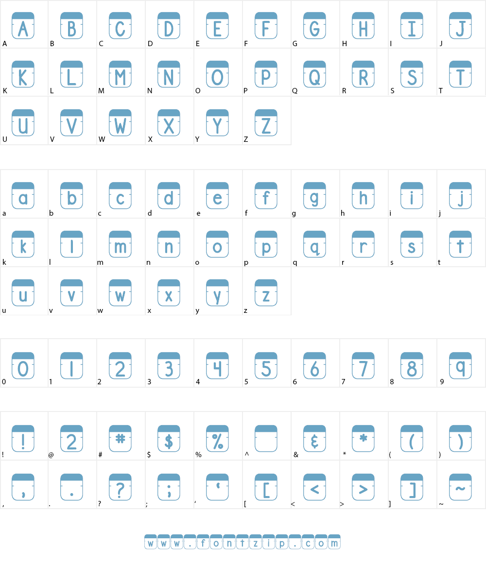 DJB File Folder Tabs Font Character